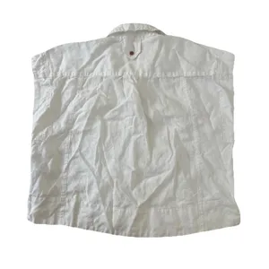 Madewell Womens Flap-Pocket Button Up Linen Shirt S Eyelet White Quiet Luxury thumbnail 4
