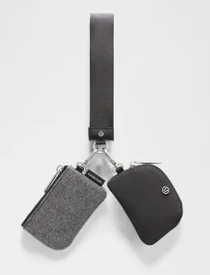 Lululemon Wristlet Dual Pouch Silver/Dark Gray  thumbnail 1