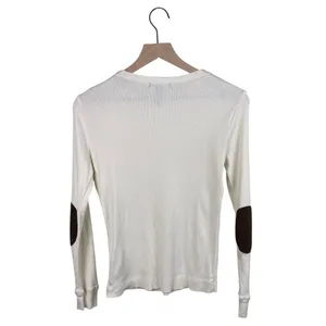Vintage LRL Lauren Jeans Co Ralph Lauren Ribbed Elbow-Patch Top Size Small Ivory thumbnail 2