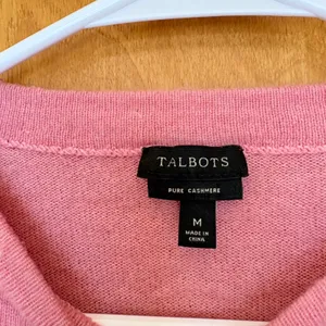 Talbots Cashmere Sweater Womens Medium Pink 3/4 Sleeve Crewneck‎ Pullover thumbnail 3