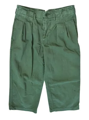 Maeve Anthropologie Cropped Wide Leg Pleated‎ Olive Green Pants Size 8 thumbnail 1
