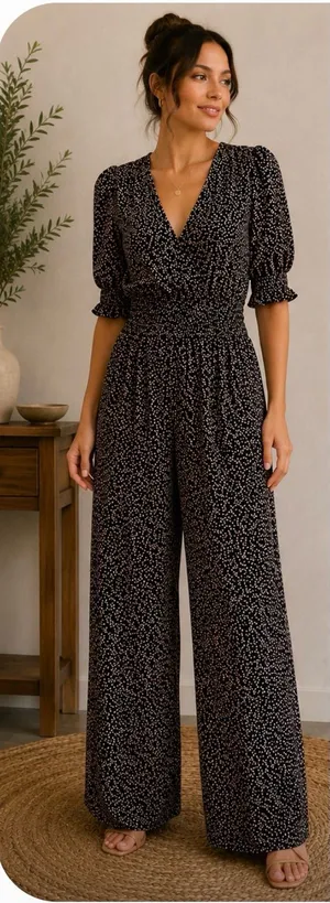 Max Studio Wide Leg Smocked Waist Boho Chic Romantic Casual Elegant Size S thumbnail 1