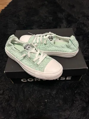 CONVERSE Chuck Taylor all star shoreline crochet green shoes sneakers sz 7 new thumbnail 7