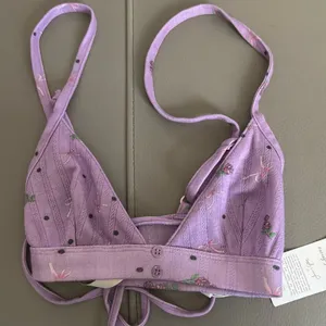 For Love and Lemons‎ NWT Pointelle Bralette Lavender Floral Print XS thumbnail 2