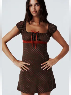 With Jean mini dress in brown polka dot NEW thumbnail 1