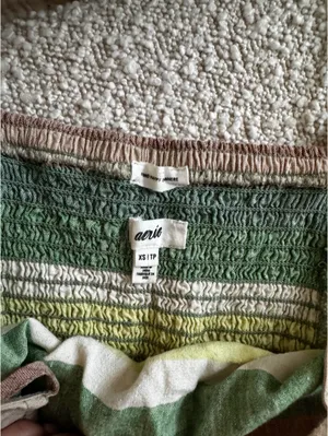 Aerie Green striped mini dress thumbnail 5