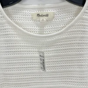 Madewell Crochet Knit Cutaway Tank Cropped Lighthouse Cotton Blend Cream XS NWT thumbnail 8