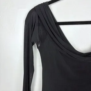 Motel Rocks Terika Bardot Dress Black Mesh Long Sleeve Maxi Evening Chic Large thumbnail 6