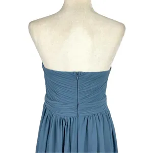 Lulus Endless Glamour Slate Blue Strapless Maxi Dress XL – Pleated Wedding Guest thumbnail 10