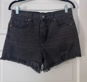 Buckle Black Denim Shorts thumbnail 1