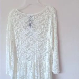 NEW Beautiful LACE NET TOPS XL White from Jessica Simpson, Delicately Beautiful thumbnail 4