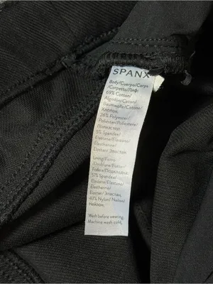 Spanx Jean-ish Ankle Leggings Tummy Shaping Soft Knit 20018R Black Sz Women's L thumbnail 8