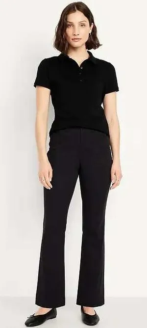 Old Navy NWT Womens High-Waisted Uniform Boot-Cut Pants Black‎ Jack Size 6 thumbnail 1