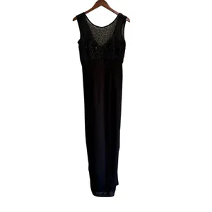 Susan Roselli Maxi Dress Size 6 Black Sleeveless Evening‎ Party Gown thumbnail 8