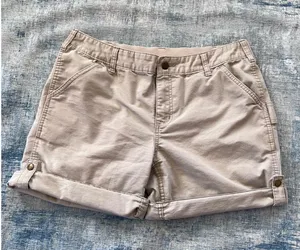 Carhartt Khaki Original Fit Cuffed Roll Tab Hem Shorts Size 14 thumbnail 1
