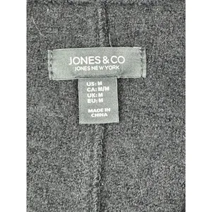 Jones New York‎ Jacket Women's Medium Black 100% Wool Button Up Pockets Luxury thumbnail 5