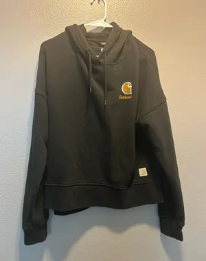 Carhartt Women's Tencel Fiber Series Loose Fit Graphic Hoodie Black Size S (4-6) thumbnail 1