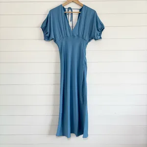 HELLO MOLLY WEDDING TO ATTEND SATIN MAXI DRESS BLUE Elegant Maxi Dress size 6‎ thumbnail 6