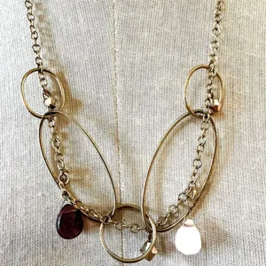 Guess long circle beaded long necklace thumbnail 3