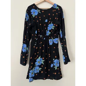 Free People‎ Date Night Mini Women's Dress A-Line Black Dot Floral Medium Boho thumbnail 5