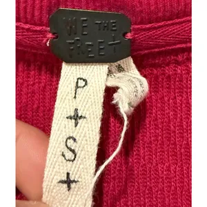 We The Free People Rainbow Thermal Henley Top Oversized‎ Sz S Boho Long Sleeve thumbnail 4