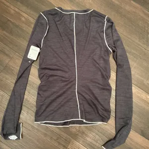Free People Movement Long Sleeve Top Black Contrast Stitch Thumbhole Size S thumbnail 5