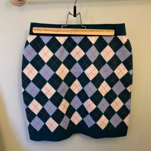 LAST CHANCE! Free People argyle Hunter green, blue and cream mini skirt NWT thumbnail 2
