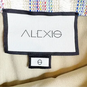 Alexis Vichy Silk Blend Fringe Mini Skirt Neutral Stripe Resort Vacation Size S thumbnail 10