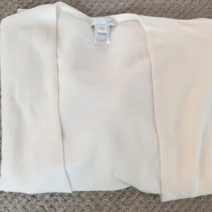 J.Jill Ivory Open Front Knit Cardigan Sweater Size Medium thumbnail 7