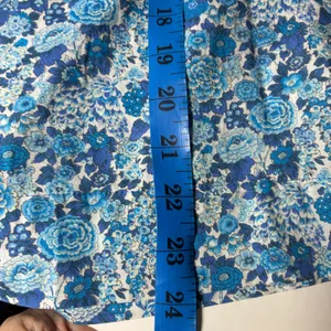 J Crew Liberty Blue Floral Cotton Smocked Ruffle Yoke Blouse M thumbnail 8