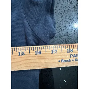 Burberry Brit Womens Navy Blue Puff Sleeve Polo‎ Shirt Peter Pan Collar Size S thumbnail 9