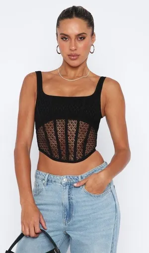 White Fox Let’s Part Ways Bustier Black thumbnail 3