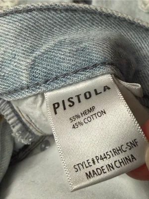 pistola Pale Blue Frayed Hem Denim Shorts thumbnail 7