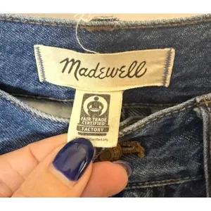 Madewell Baggy Straight High Rise Pleated Medium Wash Stretch Jean Sz 24 thumbnail 4