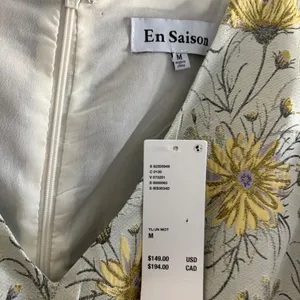 En Saison Floral Jacquard Mini Dress Puff Sleeve Party Cottagecore M thumbnail 4