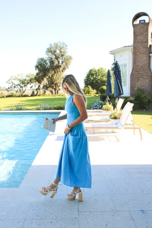Blue maxi dress Size L thumbnail 3