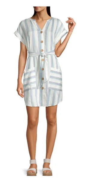 ✨ a.n.a Short Sleeve Striped Shift Dress✨ thumbnail 1