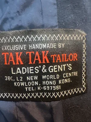 Vintage Tak Tak Tailor Hong Kong Women’s Navy Blue Suede-Look Blazer Jacket thumbnail 2