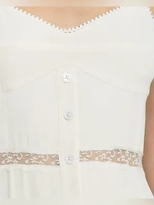 NWT Few Moda Katelina Dress size 4 white ivory cream o.p.t midi lace button up thumbnail 4