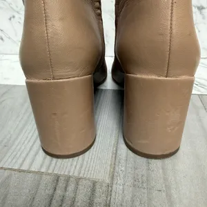 Franco Sarto Tenton Taupe Neutral Bootie Block Square Toe Boot 9 thumbnail 6