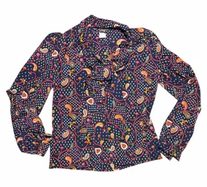 Lorch 70s Long Sleeve Paisley Blouse with Pussybow Necktie thumbnail 1