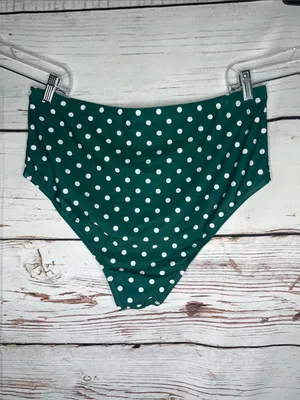 Bloomchic NWOT 18-20 Green & White Polka Dot High Waist Bathing Suit Swim Bottom thumbnail 2