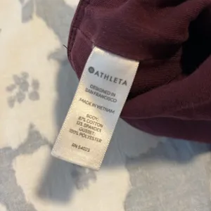 Athleta Cotton Maroon Leggings Size Medium thumbnail 4