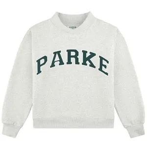 PARKE Cities Varsity Mock Neck Pullover Sweatshirt New York Grey Green RARE L/XL thumbnail 1