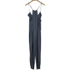 🔥 Abercrombie & Fitch Dark Gray Ruffle Trim Sleeveless Jumpsuit Size Medium thumbnail 3