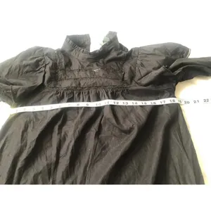 Wild Fable Black High Neck Poplin Victorian Puff Sleeve Dress thumbnail 8