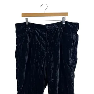 NWT Wrangler Retro Velvet Solid Flare Pants Black Boho High Rise Size 34x32 thumbnail 2