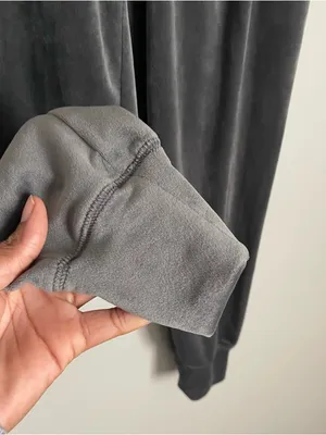 OFFLINE X AERIE | Charcoal Gray Velour Jogger Pants Sz XS thumbnail 4