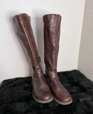 Baretraps Riding Boots Womens 9.5 Brown Sabio Knee High Zip Casual Leather thumbnail 3