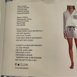 BB Dakota Satin Notch Collar PJ Set NWT Women Med Long Sleeve Shorts Loungewear thumbnail 6